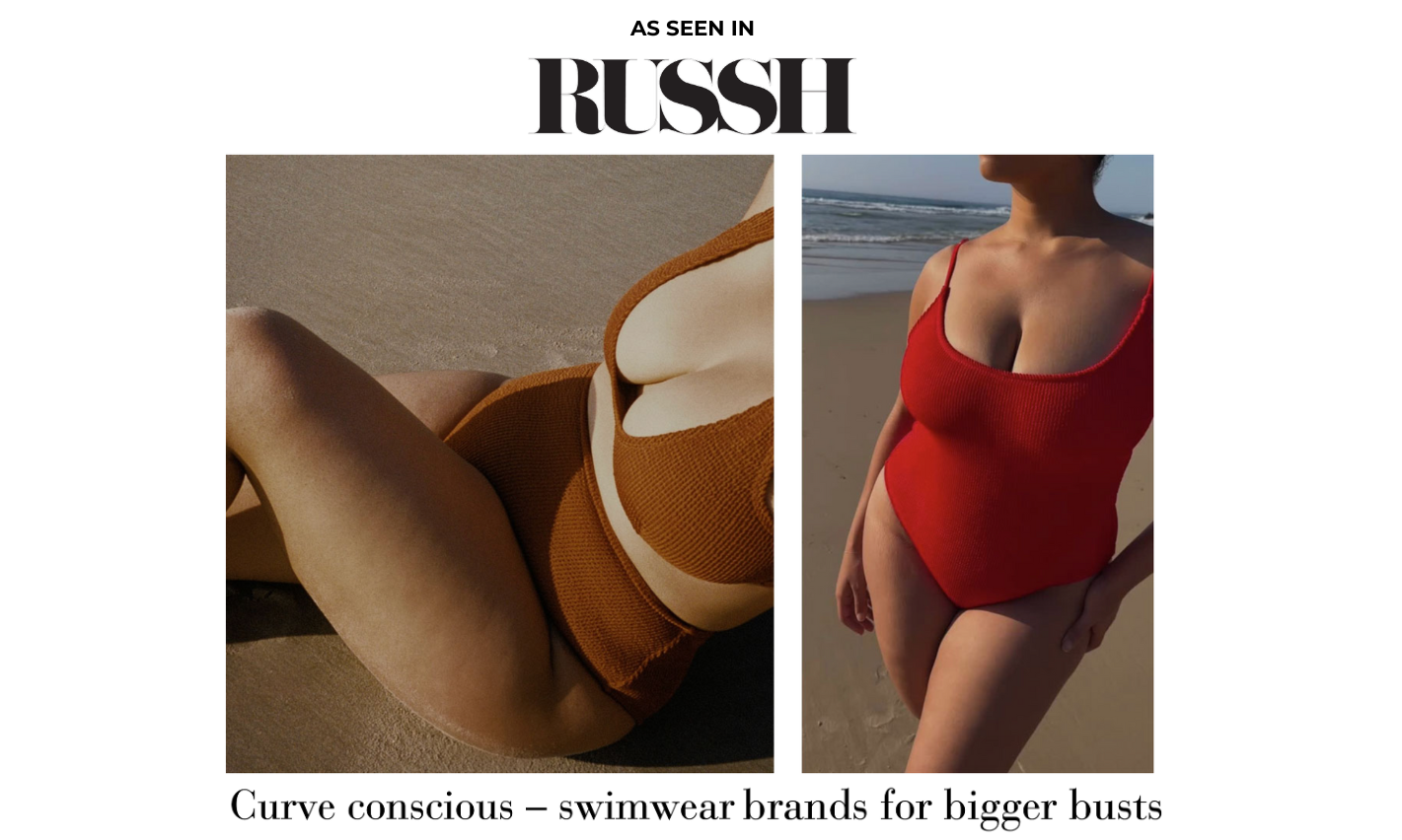 Bokumaia swimwear featured in RUSSH Magazine – inclusive swim for curves and big busts
