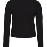 Black cropped rash guard with long sleeves, inclusive sizing, fits AU 10 to 22