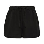 Bokumaia Sunset Short Black linen blend relaxed fit short with drawstring waist