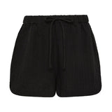 Bokumaia Sunset Short Black linen blend relaxed fit short with drawstring waist