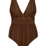 Gaia One Piece D-G Cup Mocha Stripe