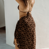 Sarong Noir Hibiscus